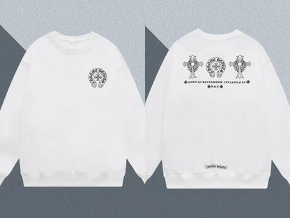 CHROME HEARTS HORSE SHOE LOGO SWEATSHIRT WHITE