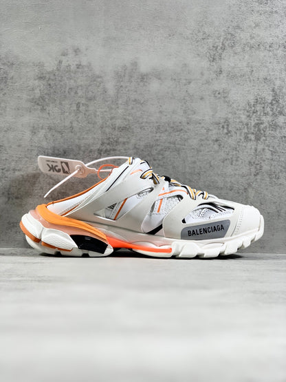 Balenciaga in White/Orange with LED Lights: Solar Circuitry