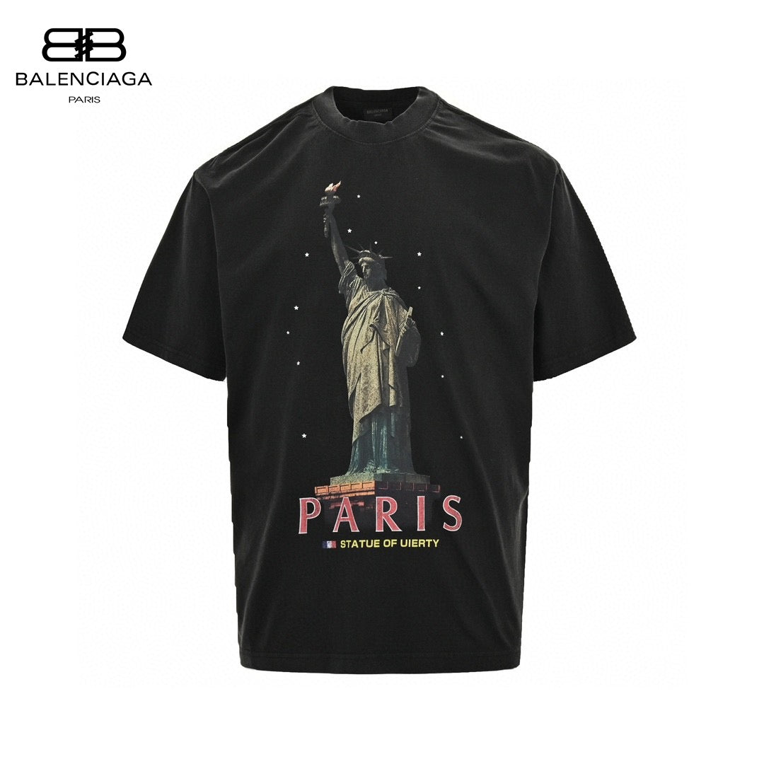 Balenciaga Paris Statue of Liberty T-Shirt (Black) Primereps