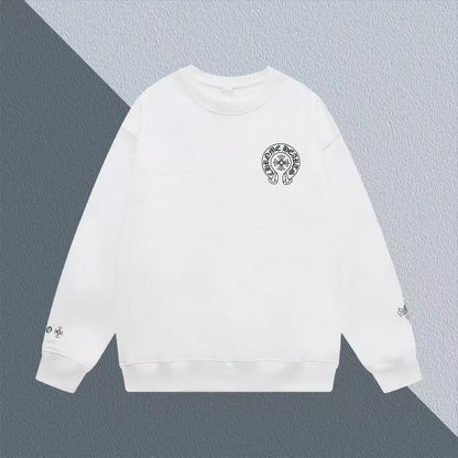 CHROME HEARTS HORSE SHOE LOGO SWEATSHIRT WHITE