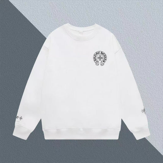 CHROME HEARTS HORSE SHOE LOGO SWEATSHIRT WHITE