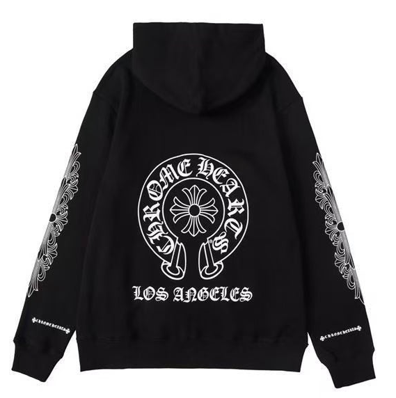 CHROME HEARTS ASYMMETRICAL ZIP HOODIE BLACK