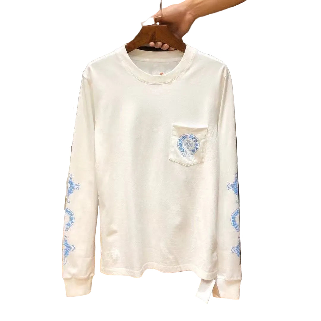 Chrome Hearts Classic Crewneck T-Shirt in White/Blue