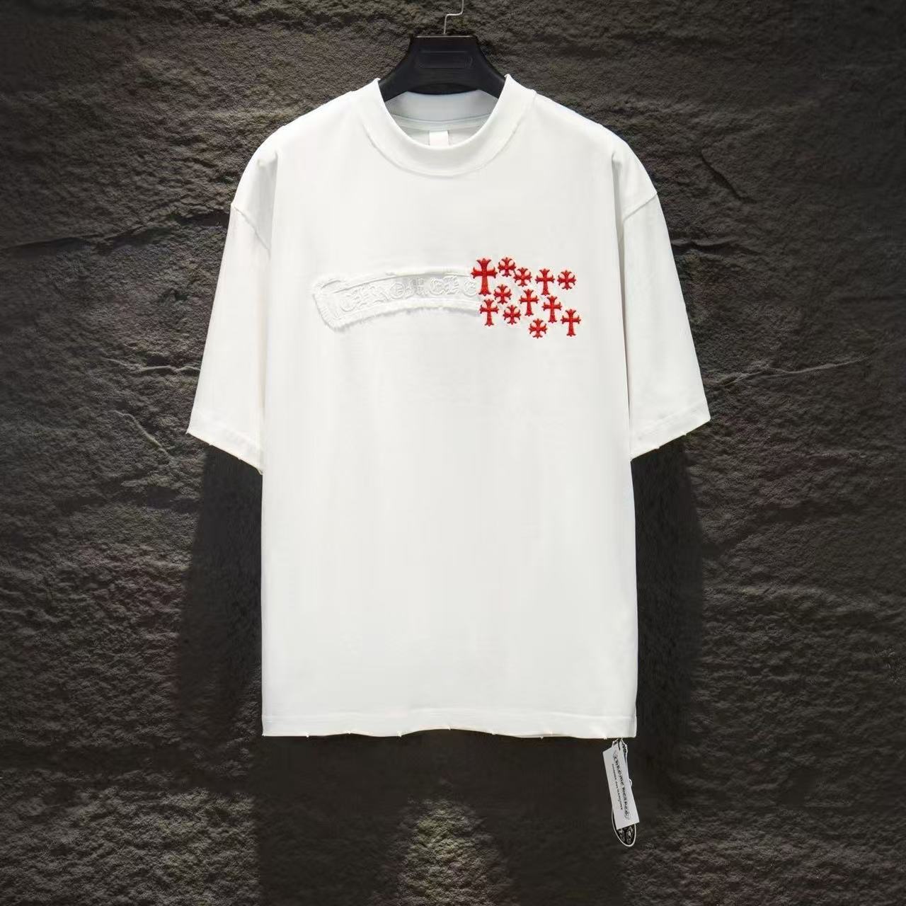 Chrome Hearts Classic Crewneck T-Shirt in White/Red