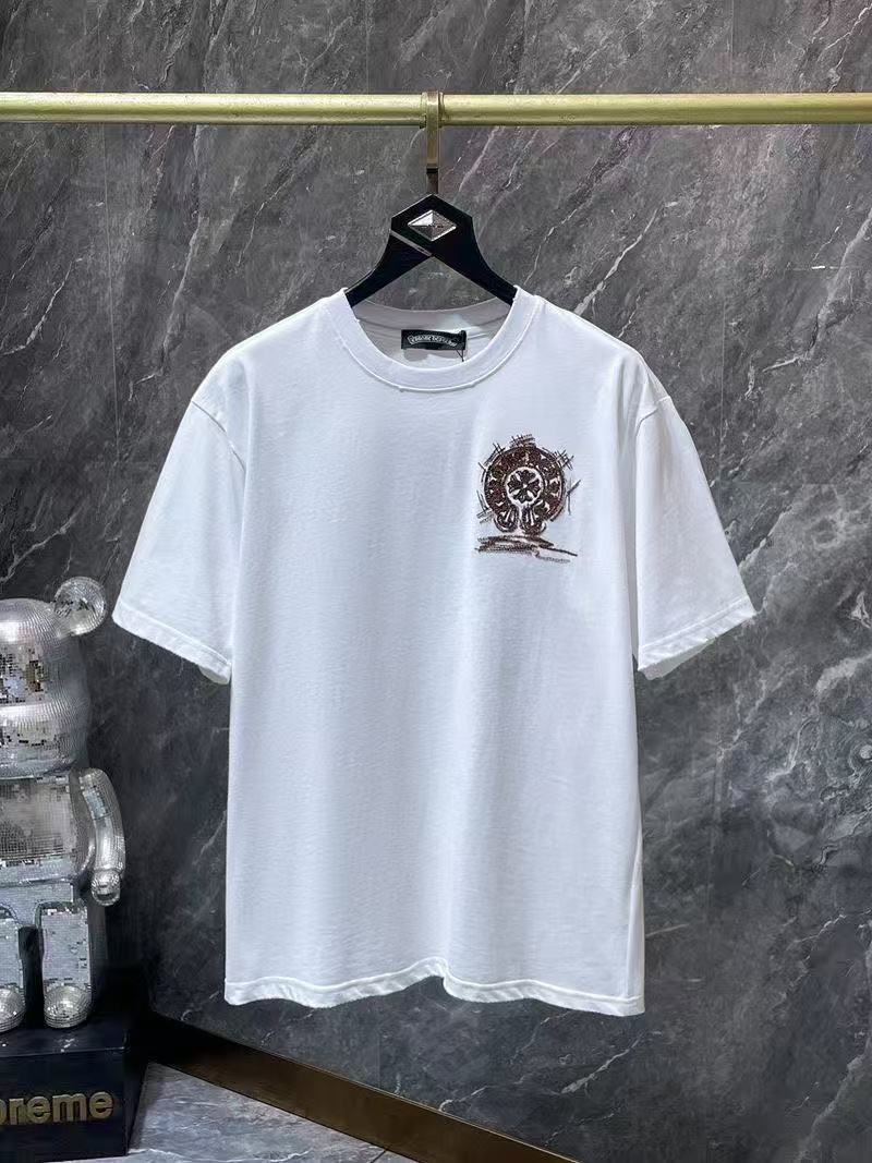 Chrome Hearts Classic Crewneck T-Shirt in White/Brown