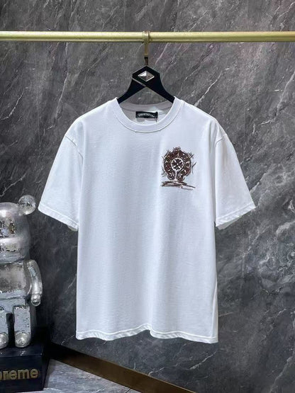Chrome Hearts Classic Crewneck T-Shirt in White/Brown