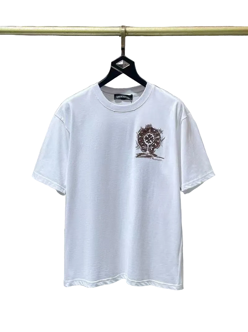 Chrome Hearts Classic Crewneck T-Shirt in White/Brown