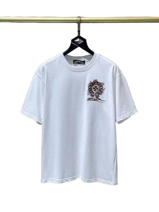 Chrome Hearts Classic Crewneck T-Shirt in White/Brown