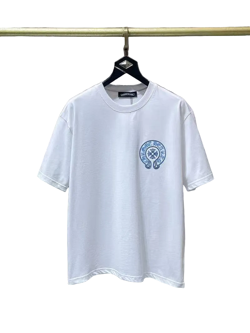Chrome Hearts Classic Crewneck T-Shirt in White/Blue