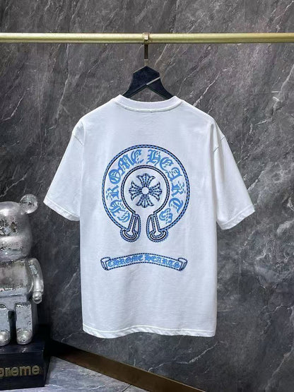 Chrome Hearts Classic Crewneck T-Shirt in White/Blue