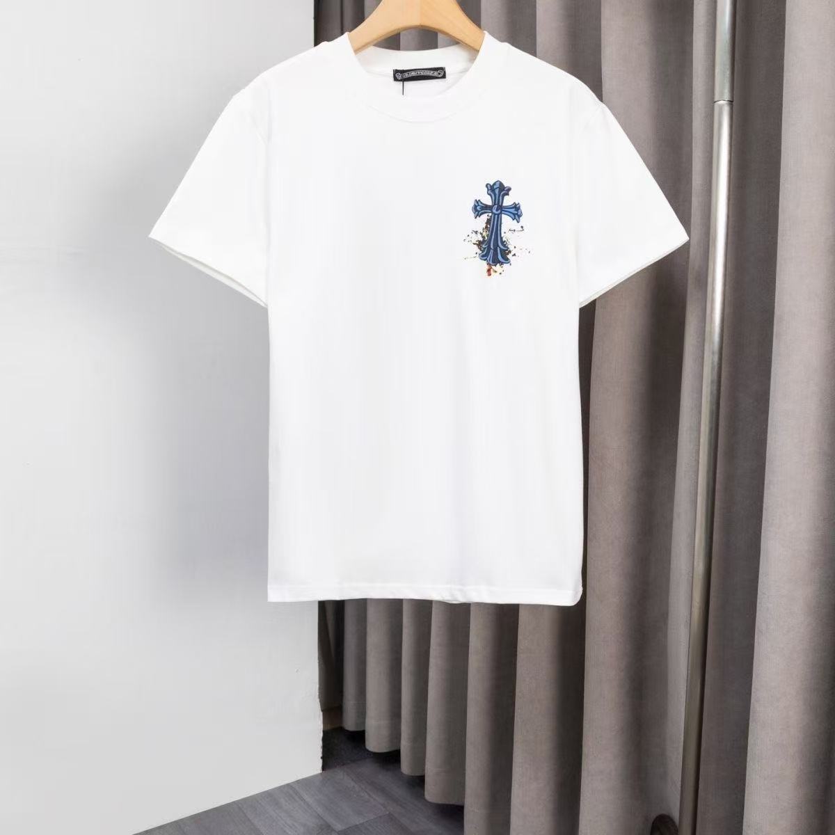 Chrome Hearts Classic Crewneck T-Shirt in White/Blue/Orange