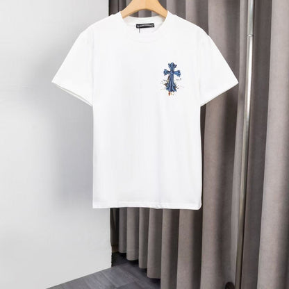 Chrome Hearts Classic Crewneck T-Shirt in White/Blue/Orange