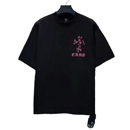 Chrome Hearts T-shirt in Black/Pink: Gothic Romanticism