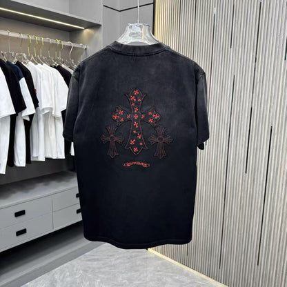 Chrome Hearts T-shirt in Black/Red: Gothic Flame