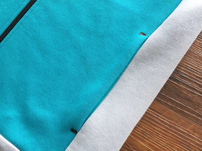NIKE TECH FLEECE HOODIE x WOLF GREY/AQUAMARINE/ORANGE