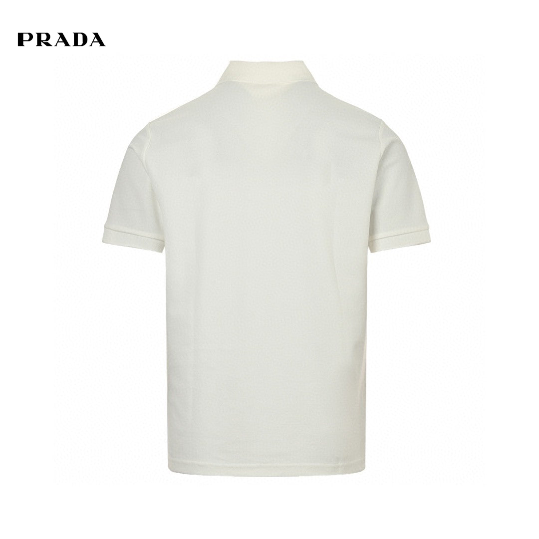 Prada Classic White Polo Shirt Primereps