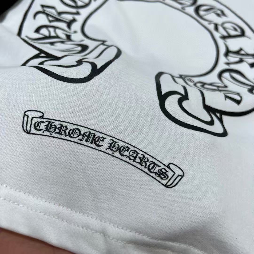 CHROME HEARTS HORSE SHOE LOGO LONGSLEEVE WHITE BLACK
