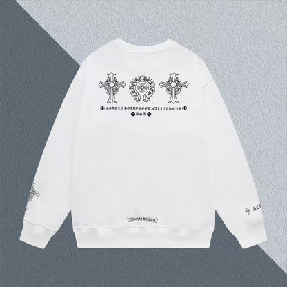 CHROME HEARTS HORSE SHOE LOGO SWEATSHIRT WHITE