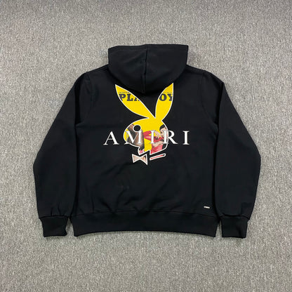 AMIRI PLAYBOY LOGO HOODIE BLACK YELLOW - Prime Reps