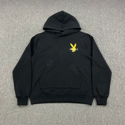 AMIRI PLAYBOY LOGO HOODIE BLACK YELLOW - Prime Reps