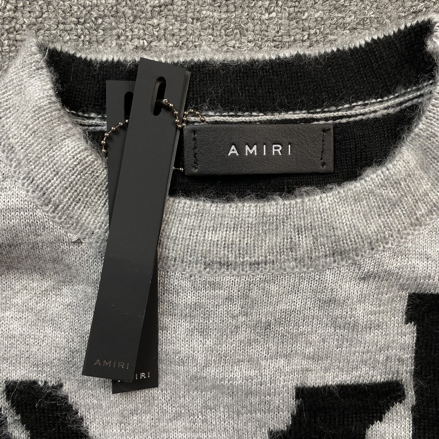AMIRI STAGGERED GRADIANT CREWNECK GREY - Prime Reps