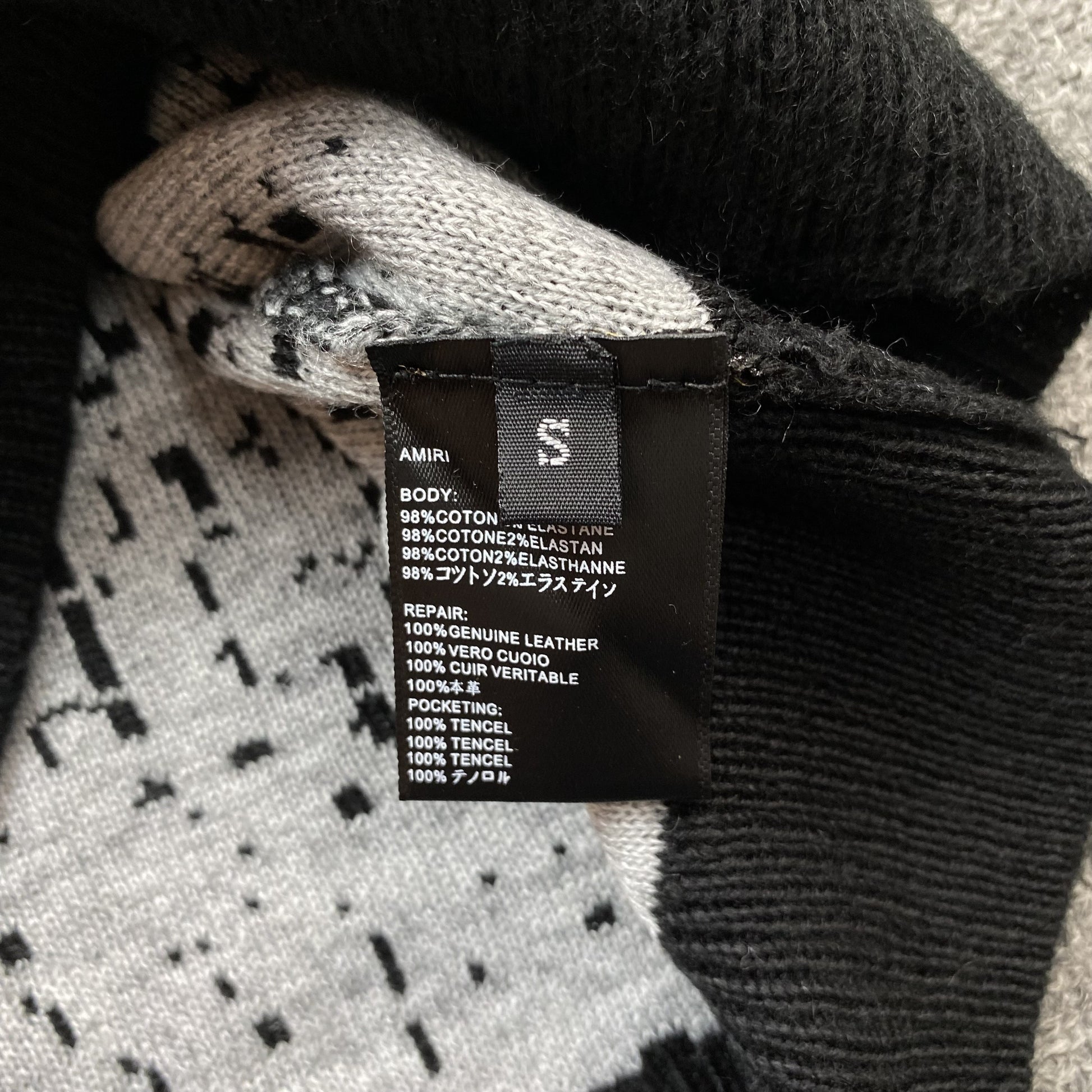 AMIRI STAGGERED GRADIANT CREWNECK GREY - Prime Reps