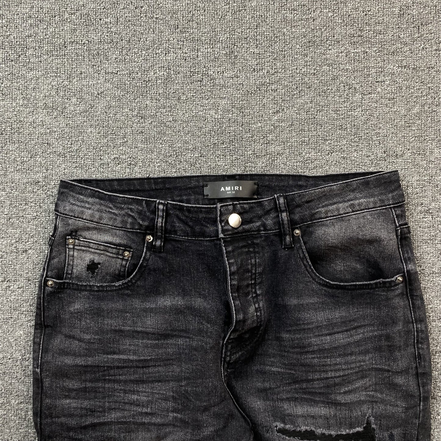 AMIRI VARSITY LOGO REPAIR JEANS - Prime Reps