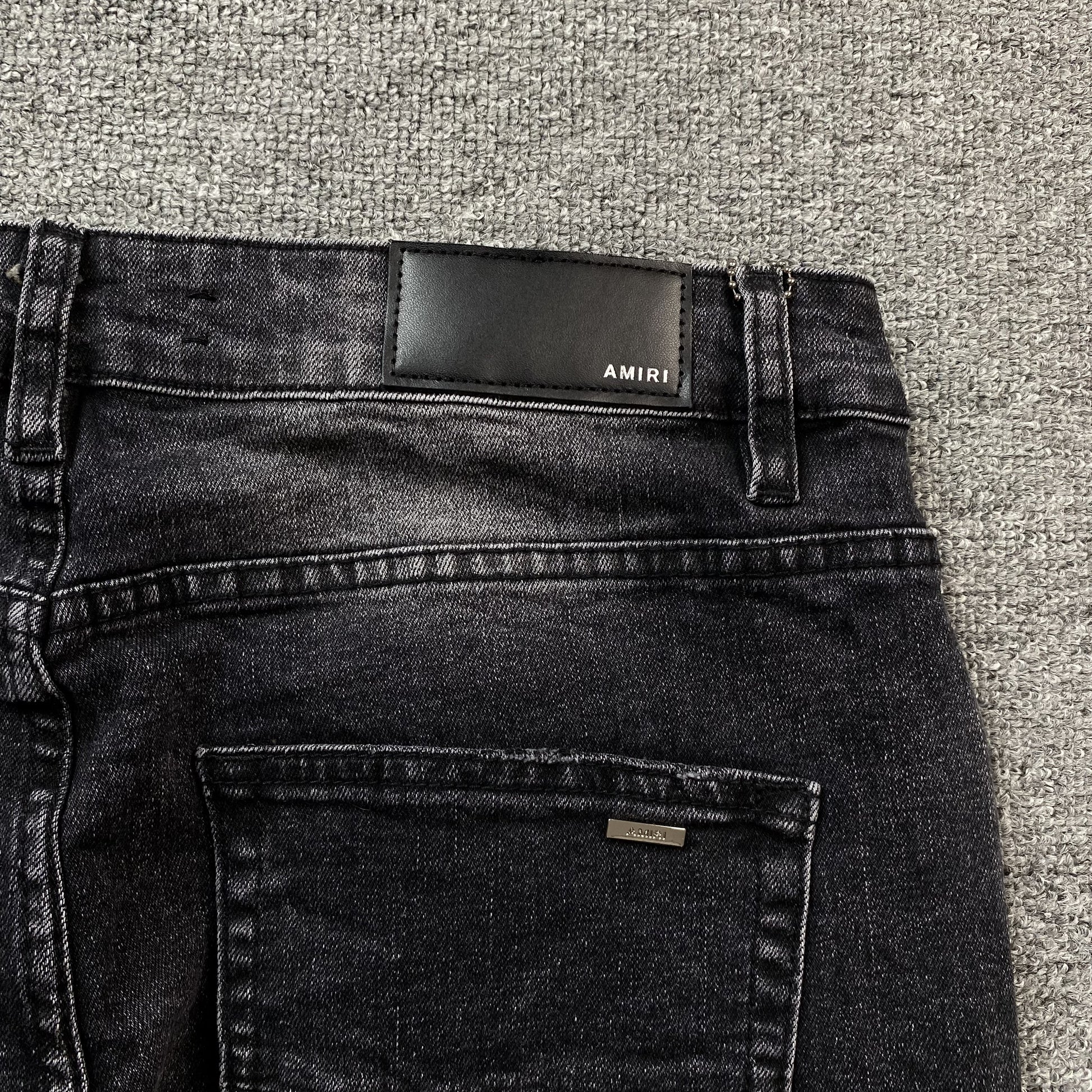 AMIRI VARSITY LOGO REPAIR JEANS - Prime Reps