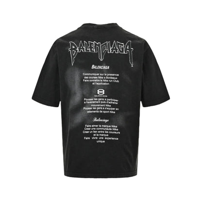 BALENCIAGA DISTRESSED LOGO T-SHIRT BLACK - Prime Reps
