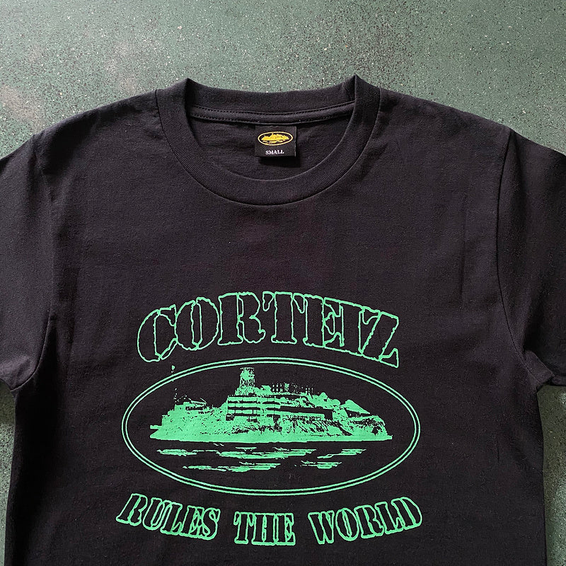 CORTEIZ OG ALCATRAZ TEE BLACK GREEN - Prime Reps