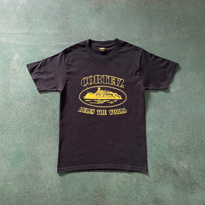 CORTEIZ OG ALCATRAZ TEE BLACK YELLOW - Prime Reps