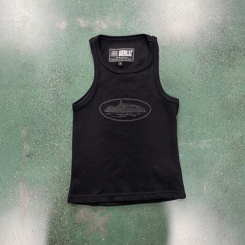 CORTEIZ RTW OG WOMEN'S ALCATRAZ TANK TOP BLACK ON BLACK - Prime Reps