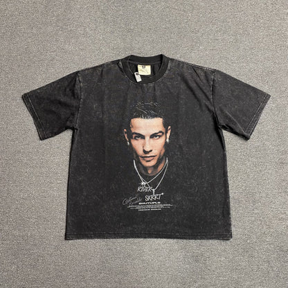 CR7 VINTAGE GRAPHIC TEE DARK GREY - Prime Reps