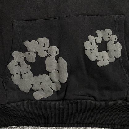 DENIM TEARS COTTON WREATH HOODIE MONOCHROME BLACK - Prime Reps