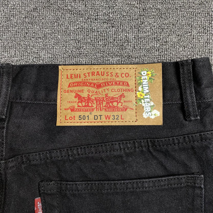 DENIM TEARS x LEVI'S COTTON WREATH JEANS BLACK - Prime Reps