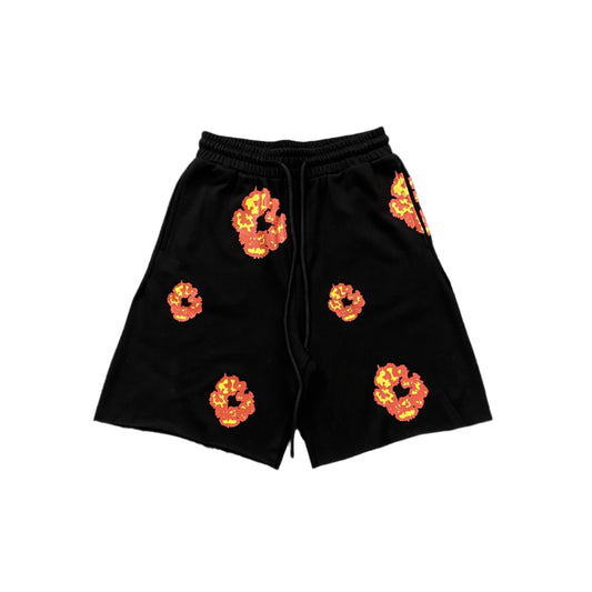 DENIM TEARS x OFFSET COTTON WREATH SHORTS BLACK - Prime Reps