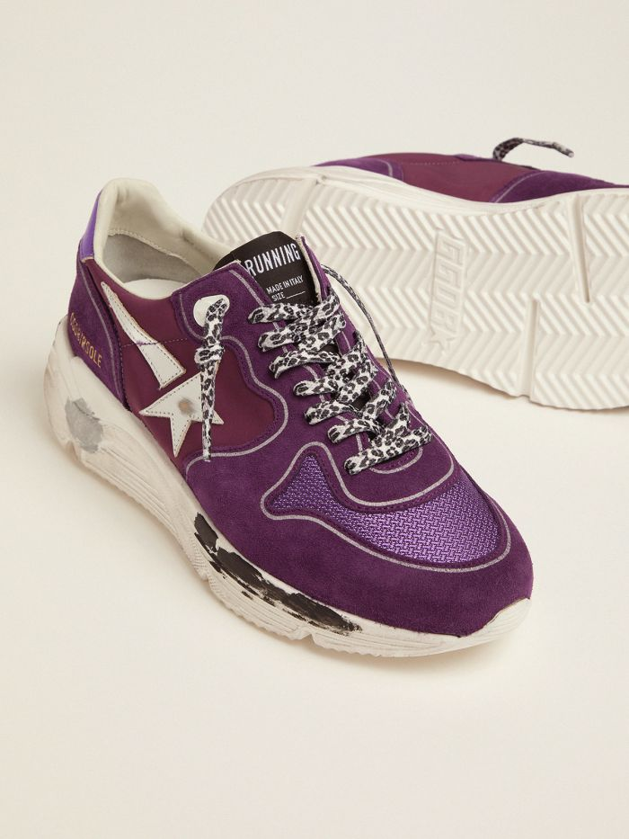 Golden Goose Running Sole Purple Suede Sneaker
