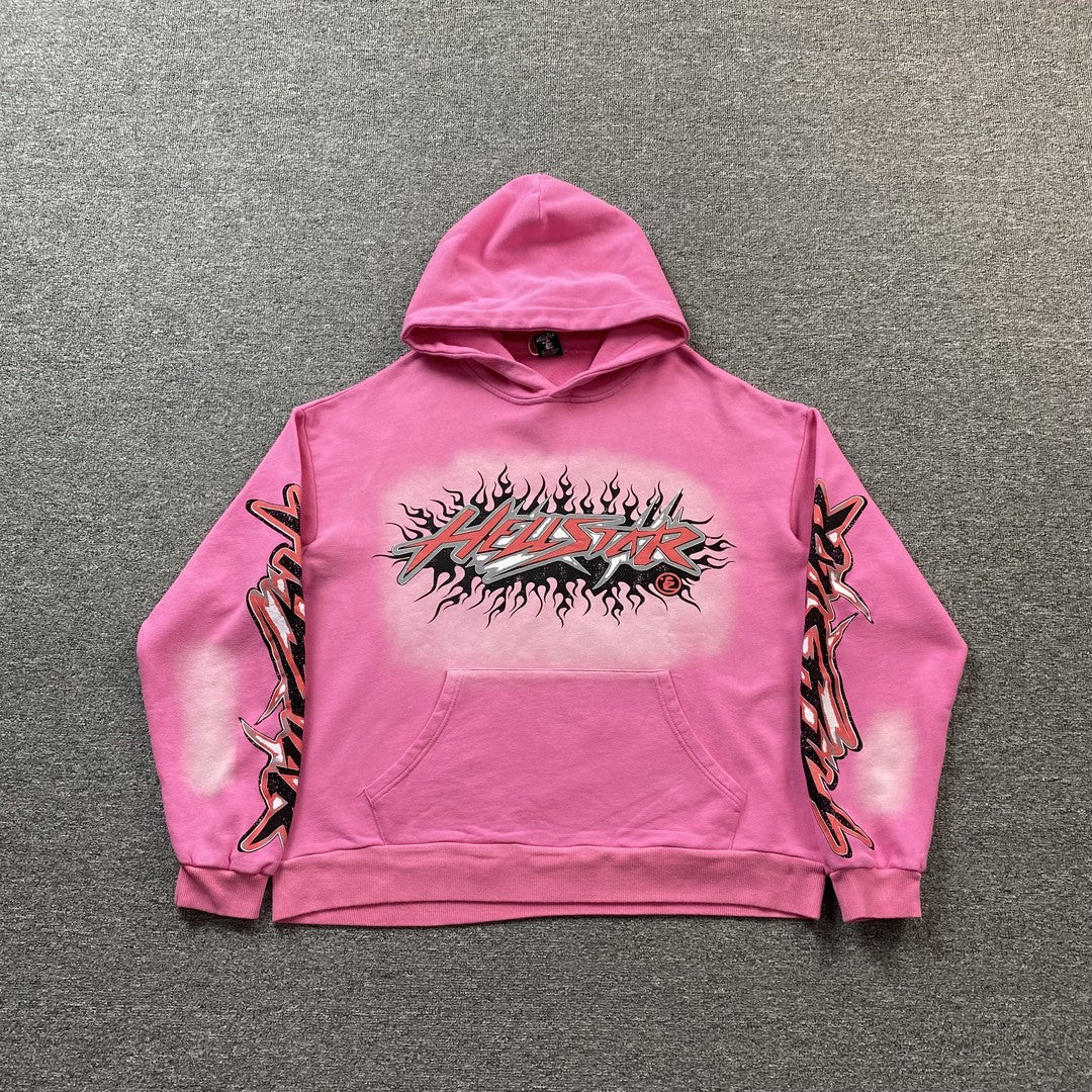 HELLSTAR BRAINWASHED WITHOUT BRAIN HOODIE PINK - Prime Reps