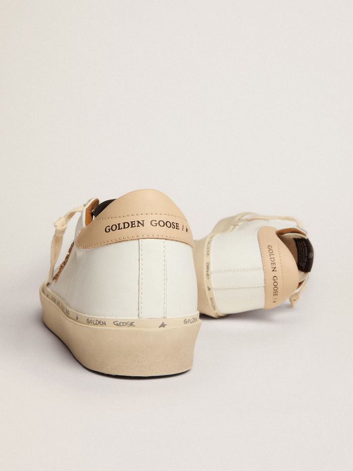 Hi Star Sneakers With Gold Glitter Star And Beige Leather Heel Tab