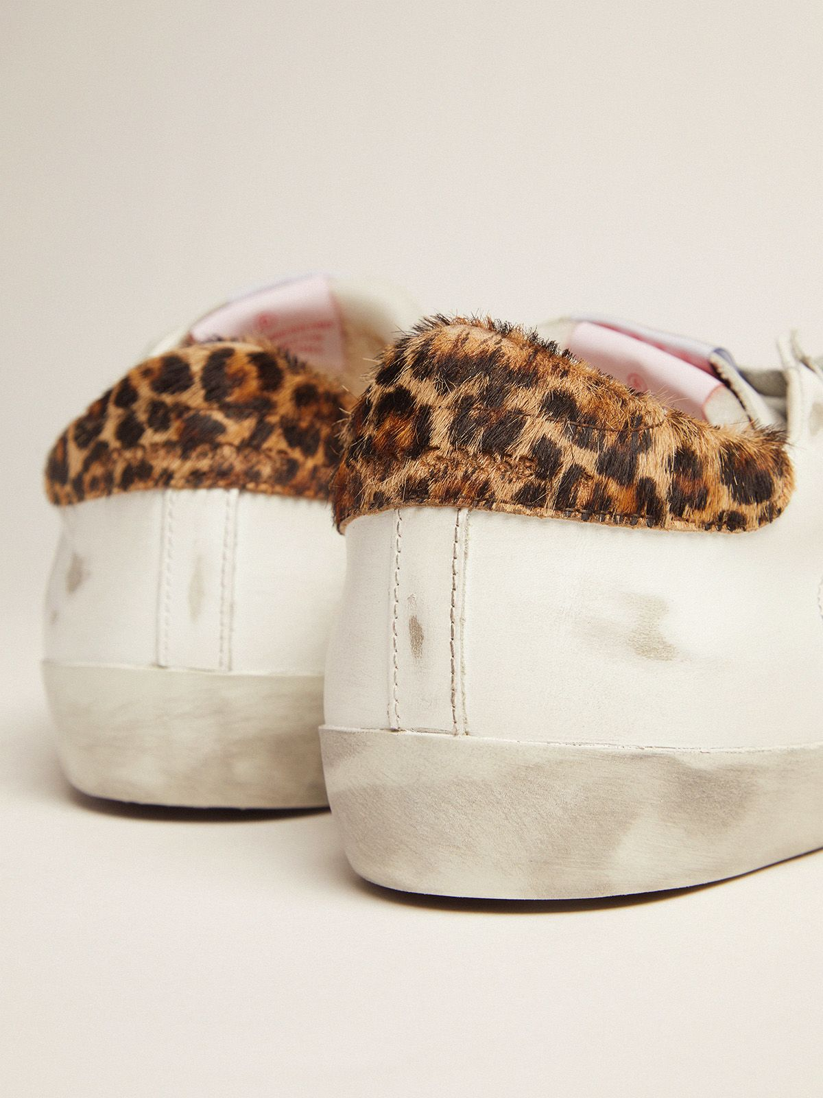 Men’s Lab Limited Edition Super-star Sneakers With Double Tongue And Leopard-print Heel Tab