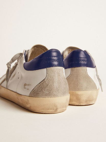 Men’s Super-star Sneakers With Suede Star And Blue Heel Tab