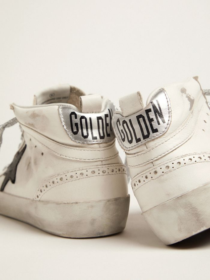 Mid-star Sneakers With Laminated Heel Tab And Glittery Laces