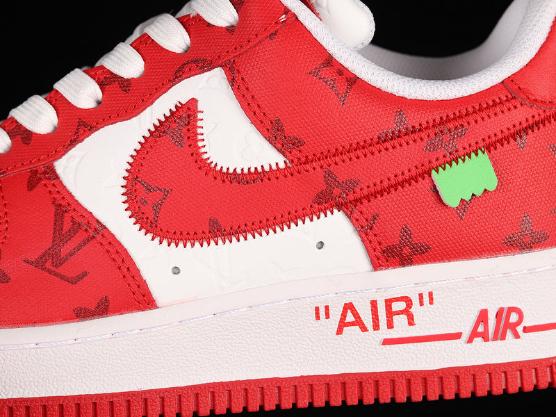 NIKE AIR FORCE 1 x LOUIS VUITTON VIRGIL ABLOH WHITE RED - Prime Reps