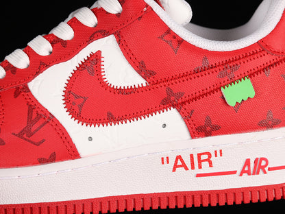 NIKE AIR FORCE 1 x LOUIS VUITTON VIRGIL ABLOH WHITE RED - Prime Reps