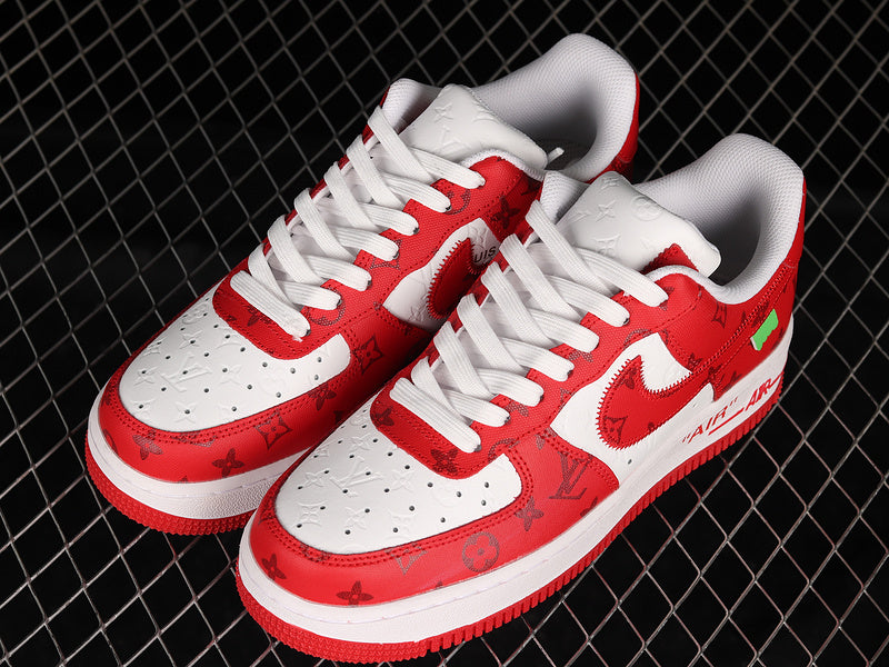NIKE AIR FORCE 1 x LOUIS VUITTON VIRGIL ABLOH WHITE RED - Prime Reps