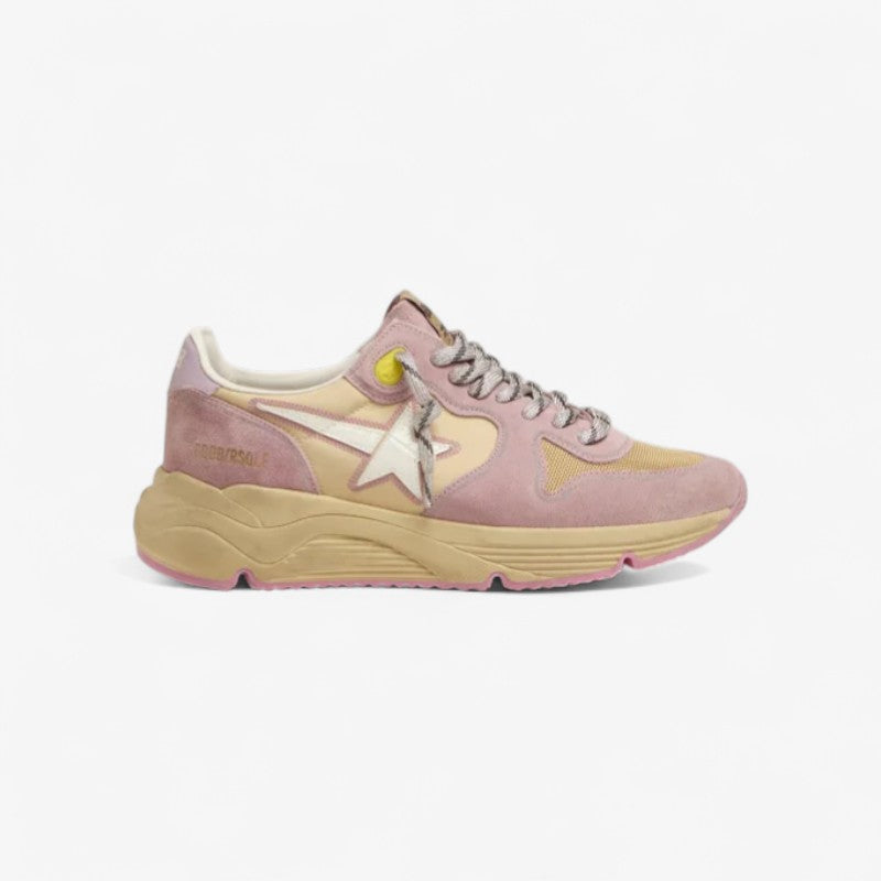 Pastel Pink Running Sole Sneakers With White Star