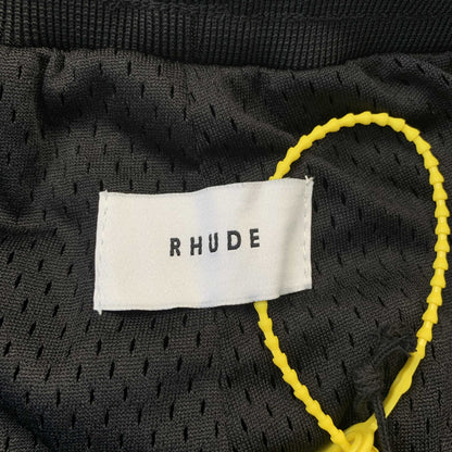 RHUDE COURT LOGO SHORTS BLACK/WHITE - Prime Reps