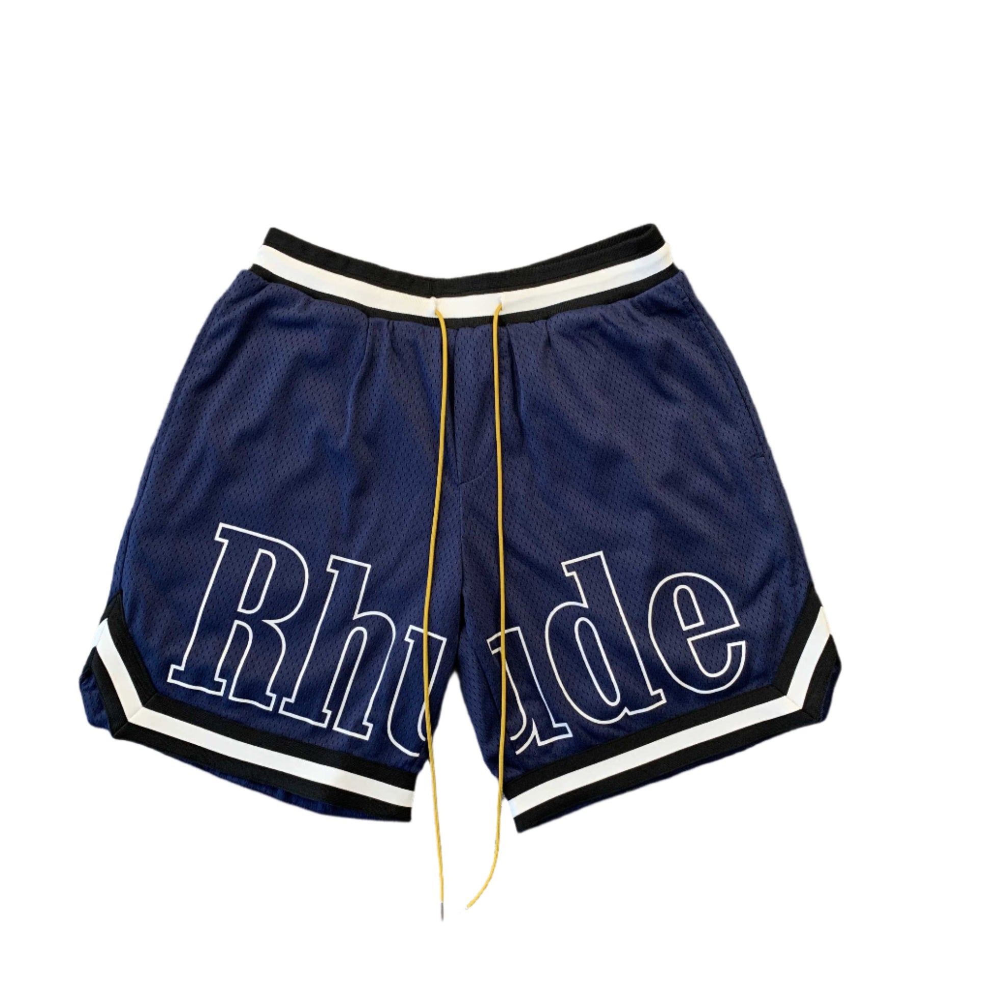 RHUDE COURT LOGO SHORTS NAVY - Prime Reps