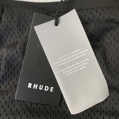 RHUDE COURT LOGO SHORTS NAVY - Prime Reps