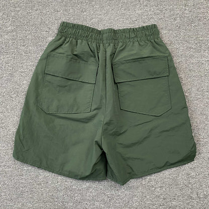 RHUDE RH LOGO SHORTS GREEN - Prime Reps